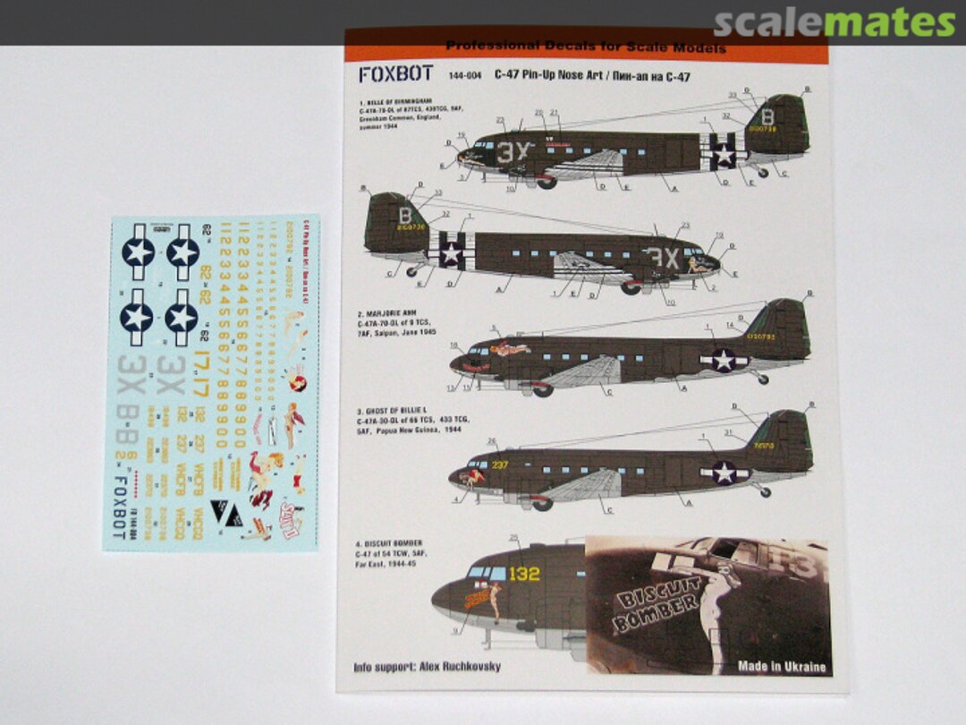 Boxart Douglas C-47 Skytrain/Dakota Pin-Up Nose Art 144-004 Foxbot Boxart Douglas C-47 Skytrain/Dakota Pin-Up Nose Art 144-004 Foxbot
