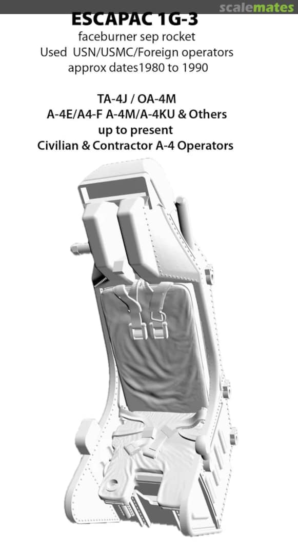 Boxart ESCAPAC 1G-3 W/ Faceburner SEP Rocket (2) Smooth Parachute Pack 48214 Phase Hangar Resin Boxart ESCAPAC 1G-3 W/ Faceburner SEP Rocket (2) Smooth Parachute Pack 48214 Phase Hangar Resin