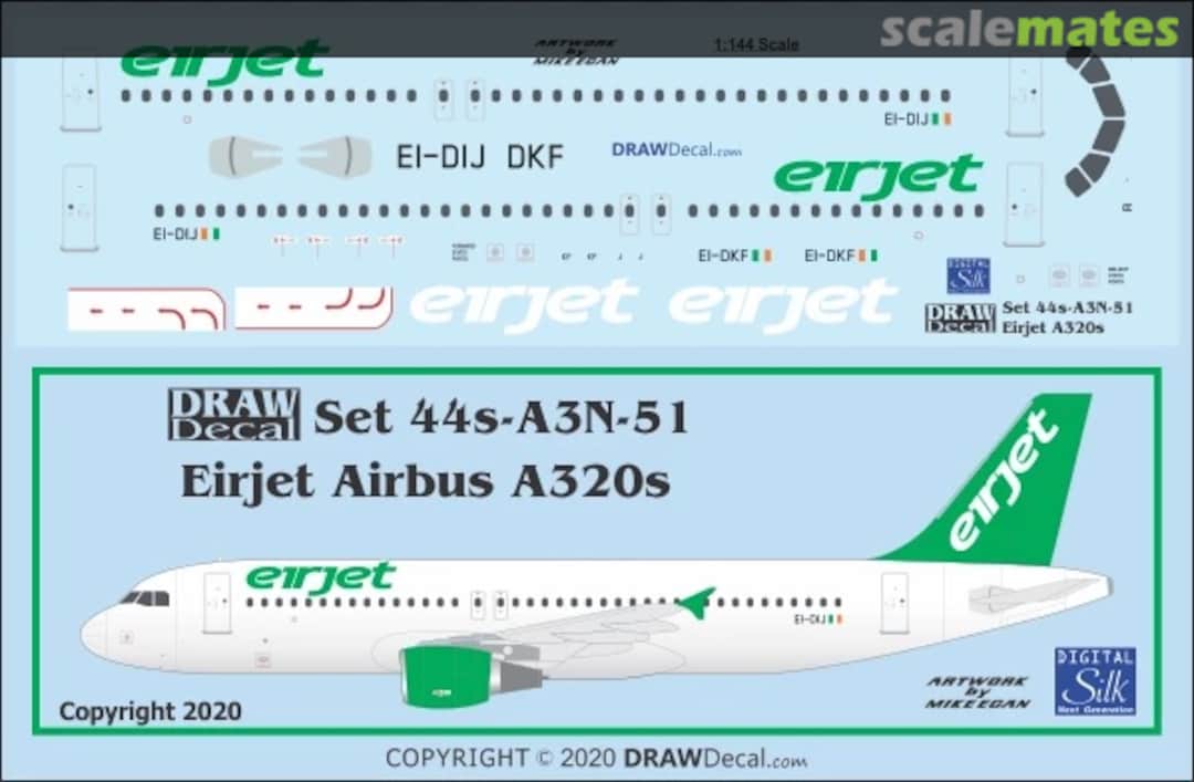 Boxart Eirjet A320s 44-A3N-51 Draw Decal Boxart Eirjet A320s 44-A3N-51 Draw Decal