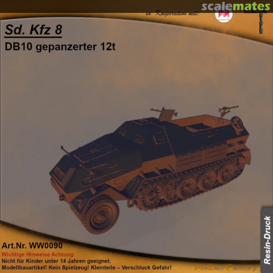 Boxart Sd. Kfz 8 DB10 gepanzerter schwerer Zugkraftwagen 18t WW0090 MoBau-Factory Boxart Sd. Kfz 8 DB10 gepanzerter schwerer Zugkraftwagen 18t WW0090 MoBau-Factory