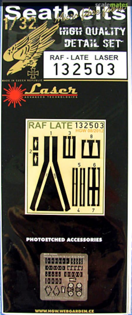 Boxart RAF seatbelts 132503 HGW Models Boxart RAF seatbelts 132503 HGW Models