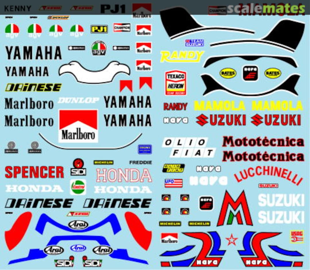 Boxart Rider Set (Roberts Mamola Spencer Lucchinelli) DC-687 Museum collection Boxart Rider Set (Roberts Mamola Spencer Lucchinelli) DC-687 Museum collection