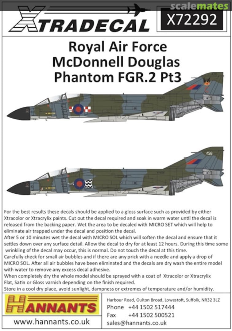 Boxart McDonnell Douglas Phantom FGR.2 Pt.3 X72292 Xtradecal Boxart McDonnell Douglas Phantom FGR.2 Pt.3 X72292 Xtradecal