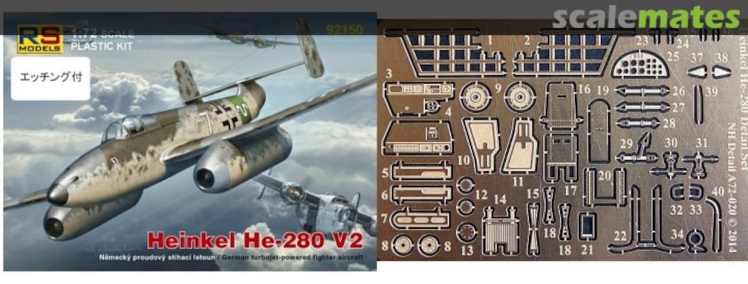 Boxart Heinkel He-280 V2 + Etching Parts Set BEL2150 Beaver Corporation