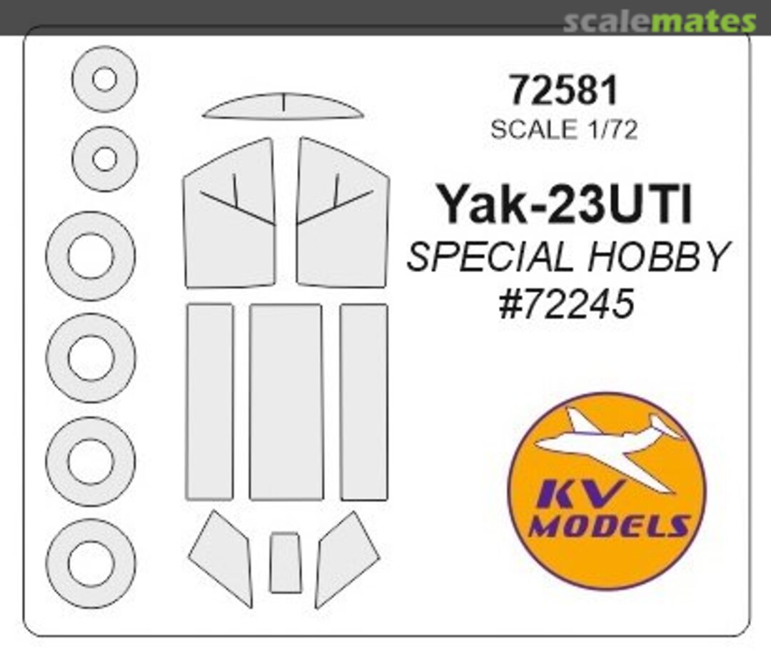 Boxart Mask for Yak-23UTI and wheels masks 72581 KV Models