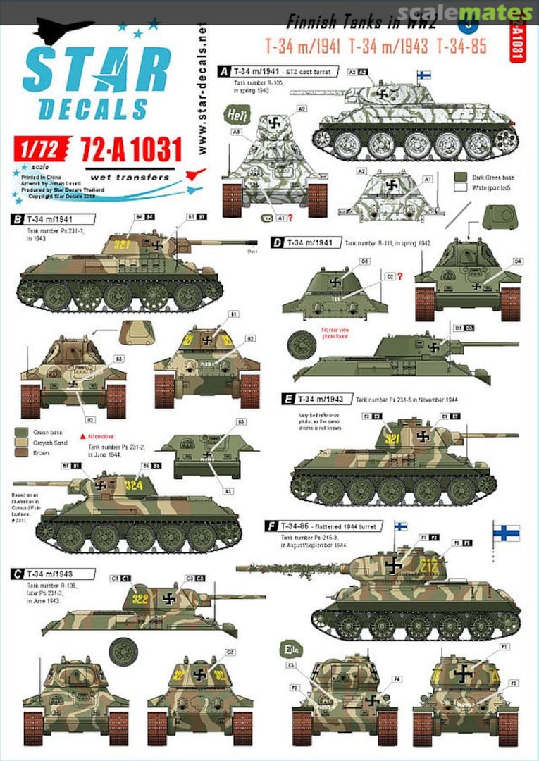 Boxart Finnish Tanks in WW2 3 72-A 1031 Star Decals Boxart Finnish Tanks in WW2 3 72-A 1031 Star Decals