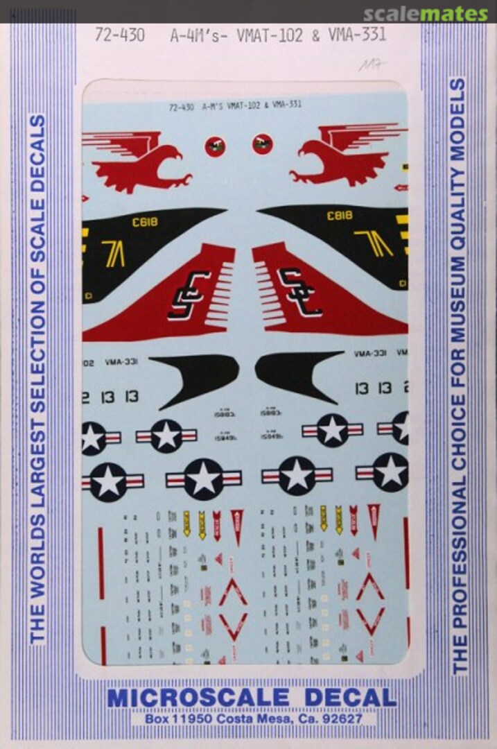 Boxart A-4Ms- VMAT-102 & VMA-331 72-430 Microscale Boxart A-4Ms- VMAT-102 & VMA-331 72-430 Microscale