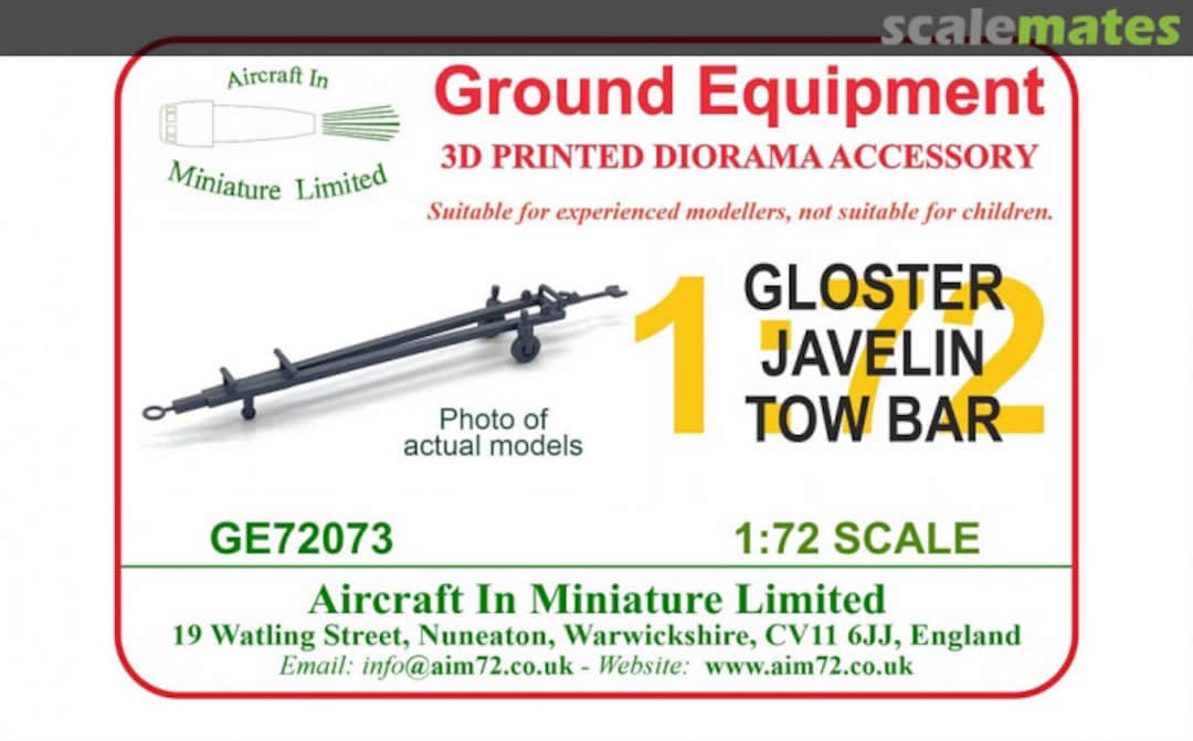 Boxart Gloster Javelin Tow Bar GE72073 Aircraft In Miniature Ltd