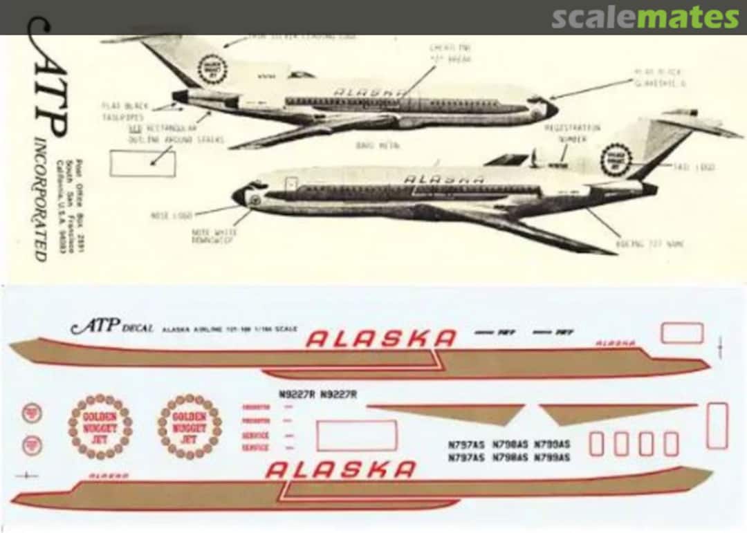 Boxart Alaska Golden Nugget 727-100 AD5038 ATP Airliners America Boxart Alaska Golden Nugget 727-100 AD5038 ATP Airliners America