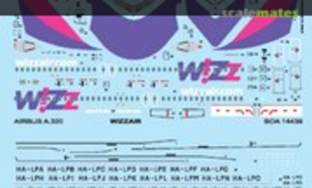 1:144 Airbus A320 (Wizzair) (BOA Decals BOA14439) BOA14439