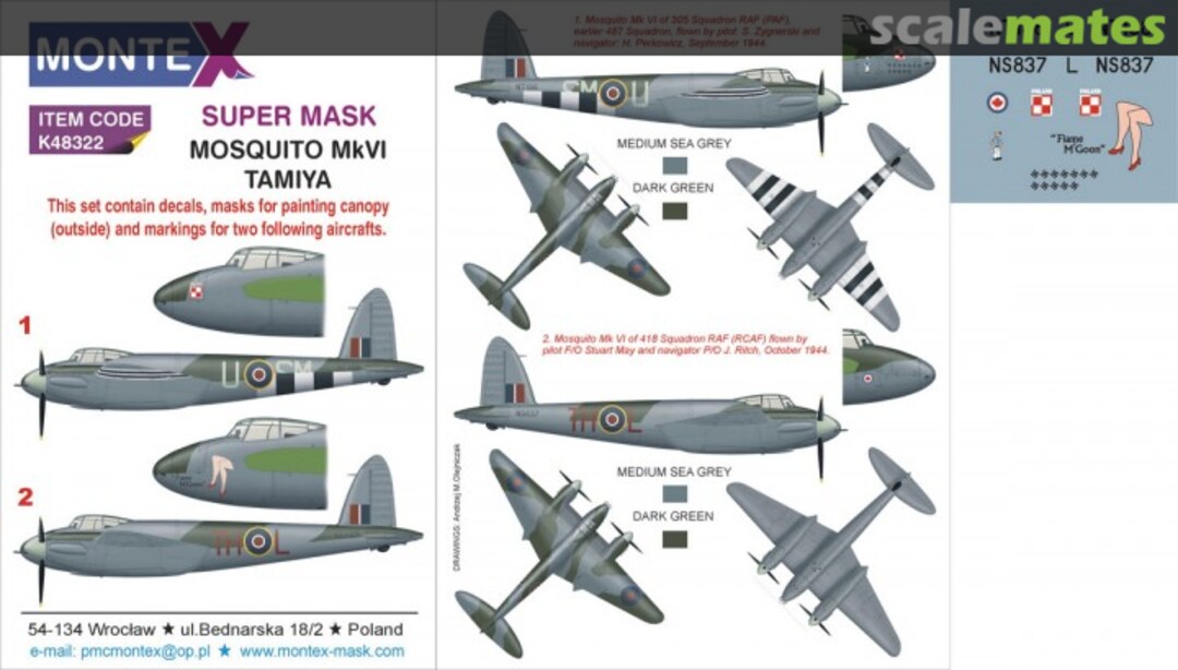 Boxart DH 98 Mosquito MkVI "RAF & RCAF" K48322 Montex Boxart DH 98 Mosquito MkVI "RAF & RCAF" K48322 Montex