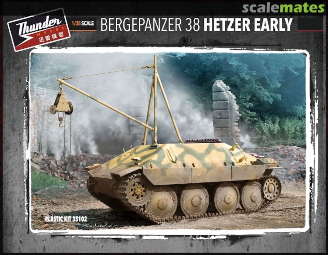 Boxart Bergepanzer 38 Hetzer Early 35102 Thunder Model Boxart Bergepanzer 38 Hetzer Early 35102 Thunder Model