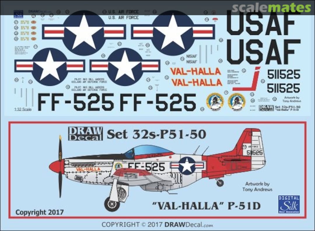 Boxart P-51D "VAL HALLA" 32-P51-50 Draw Decal Boxart P-51D "VAL HALLA" 32-P51-50 Draw Decal