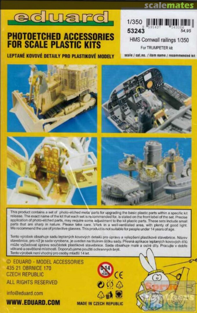 Boxart HMS Cornwall railings 53243 Eduard Boxart HMS Cornwall railings 53243 Eduard