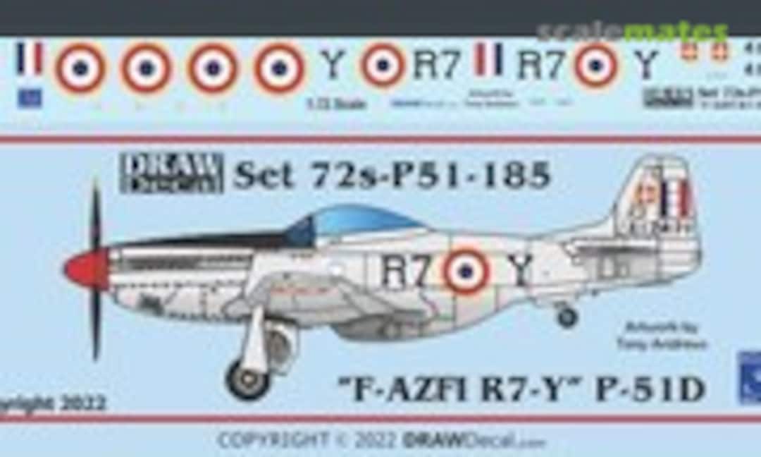 1:72 “F-AZFI R7-Y” P-51D (Draw Decal 72-P51-185) 72-P51-185