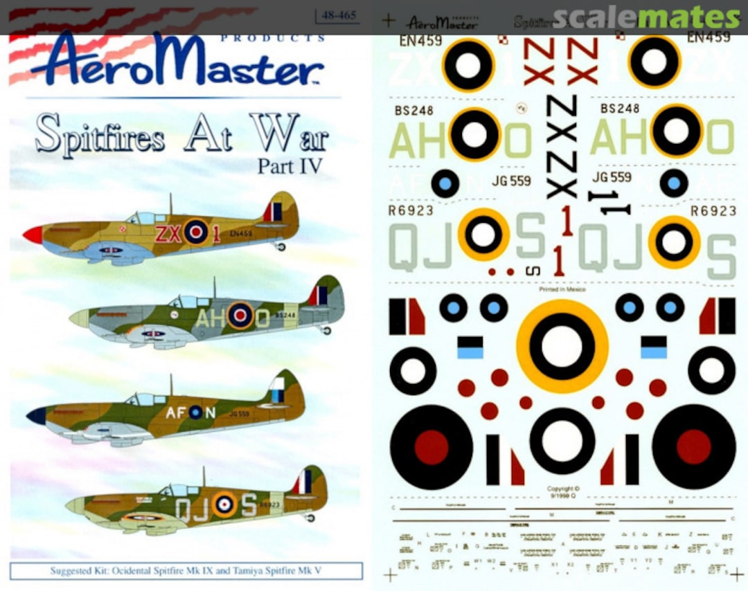 Boxart Spitfires at War Part IV 48-465 AeroMaster Boxart Spitfires at War Part IV 48-465 AeroMaster