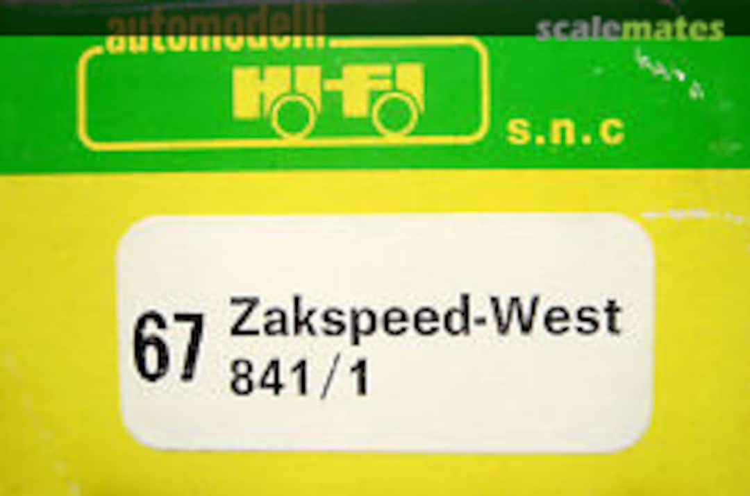 Boxart Zakspeed 841/1 F1 "West" 67 Hi Fi Automodelli Boxart Zakspeed 841/1 F1 "West" 67 Hi Fi Automodelli