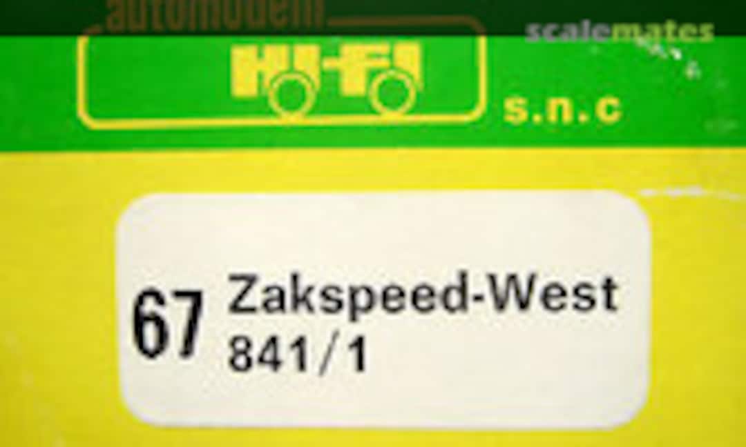 1:43 Zakspeed 841/1 F1 "West" (Hi Fi Automodelli 67) 67