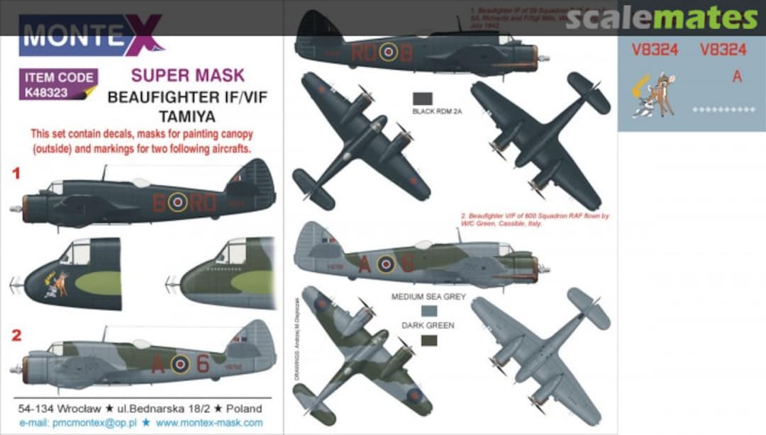 Boxart Bristol Beaufighter IF/VIF K48323 Montex Boxart Bristol Beaufighter IF/VIF K48323 Montex