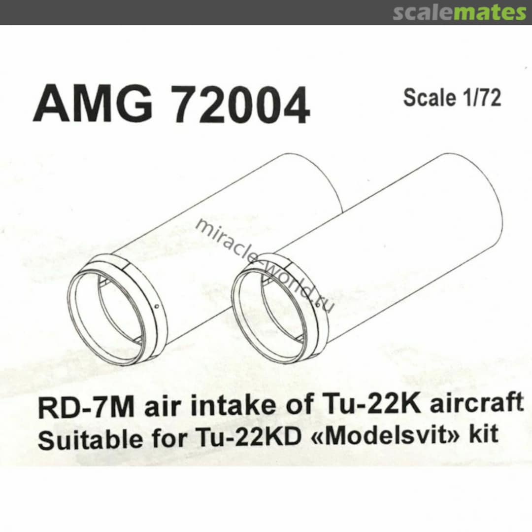 Boxart RD-7M turbojet engine intake with diffuser of the Tu-22KD aircraft AMG 72004 Amigo Models Boxart RD-7M turbojet engine intake with diffuser of the Tu-22KD aircraft AMG 72004 Amigo Models