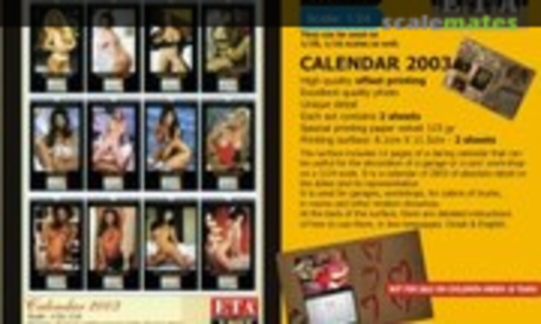 1:24 Calendar 2003 (ETA Diorama Accessories 1407) 1407