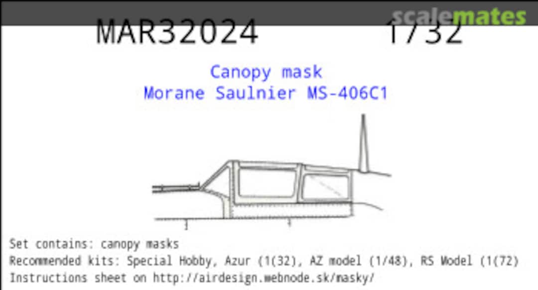Boxart Mask fo canopy Morane Saulnier MS-406C1 MAR32024 AIRDESIGN.SK Boxart Mask fo canopy Morane Saulnier MS-406C1 MAR32024 AIRDESIGN.SK