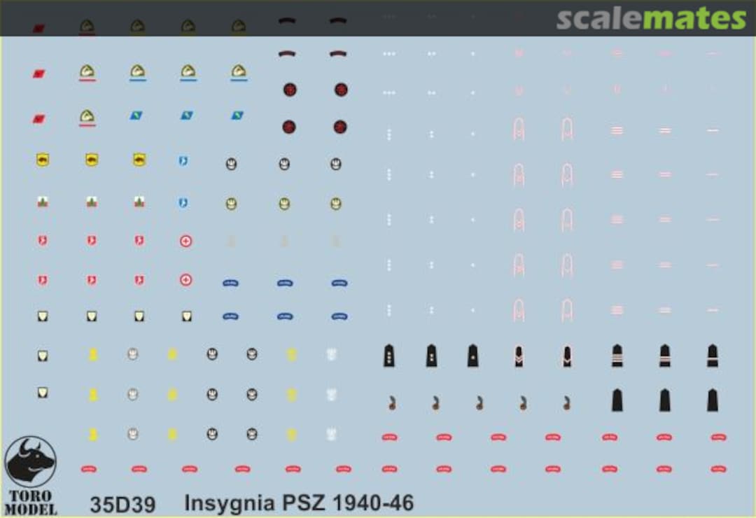 Boxart Stopnie wojskowe i odznaki PSZ 40-46 35D39 ToRo Model Boxart Stopnie wojskowe i odznaki PSZ 40-46 35D39 ToRo Model