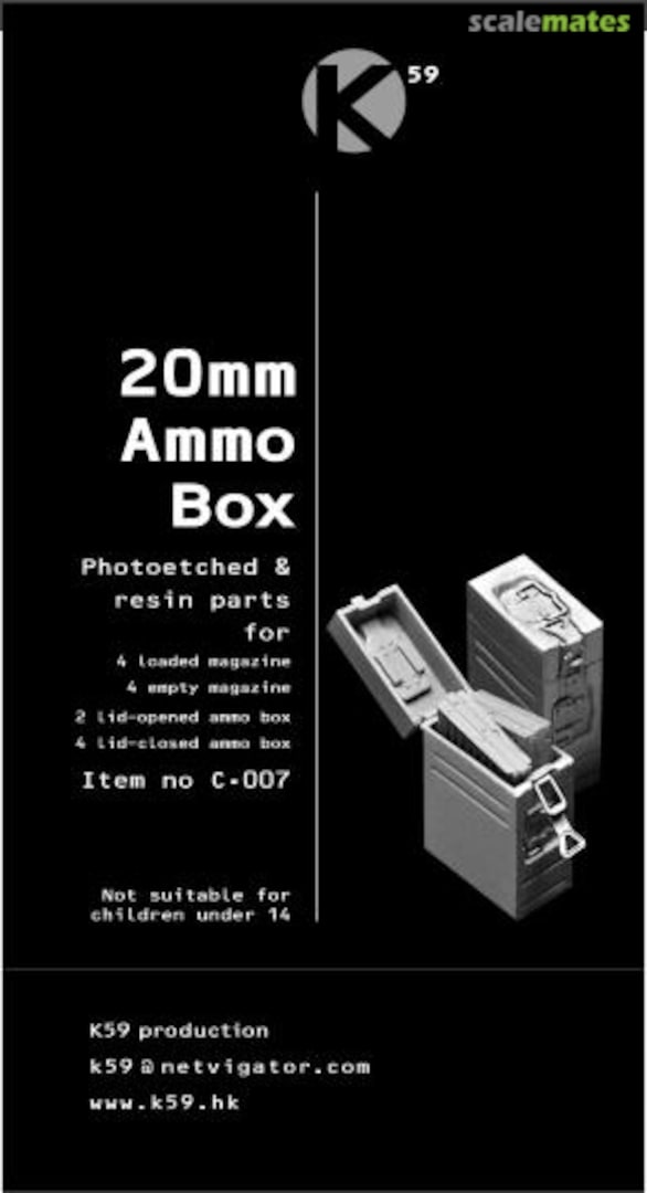 Boxart 20mm Ammo Box C-007 K59 Boxart 20mm Ammo Box C-007 K59