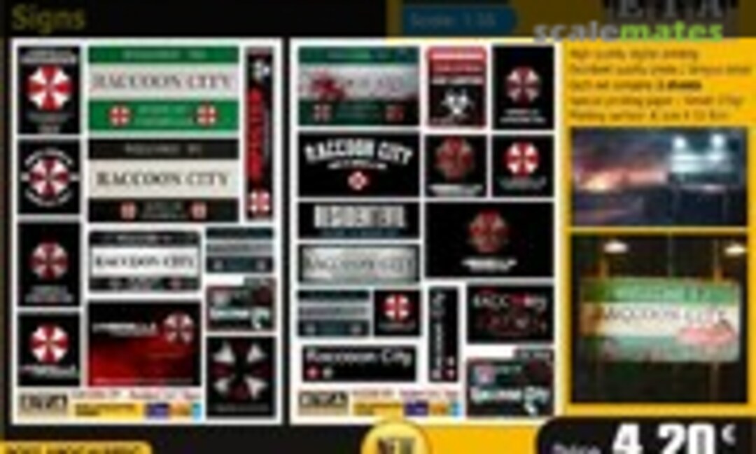 1:35 Racoon City - Resident Evil signs (ETA Diorama Accessories 176) 176