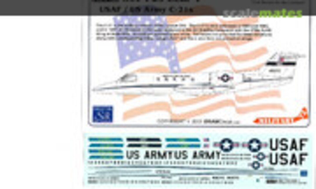 1:72 USAF/US Army C-21s (Draw Decal 72s-Lear-1) 72s-Lear-1