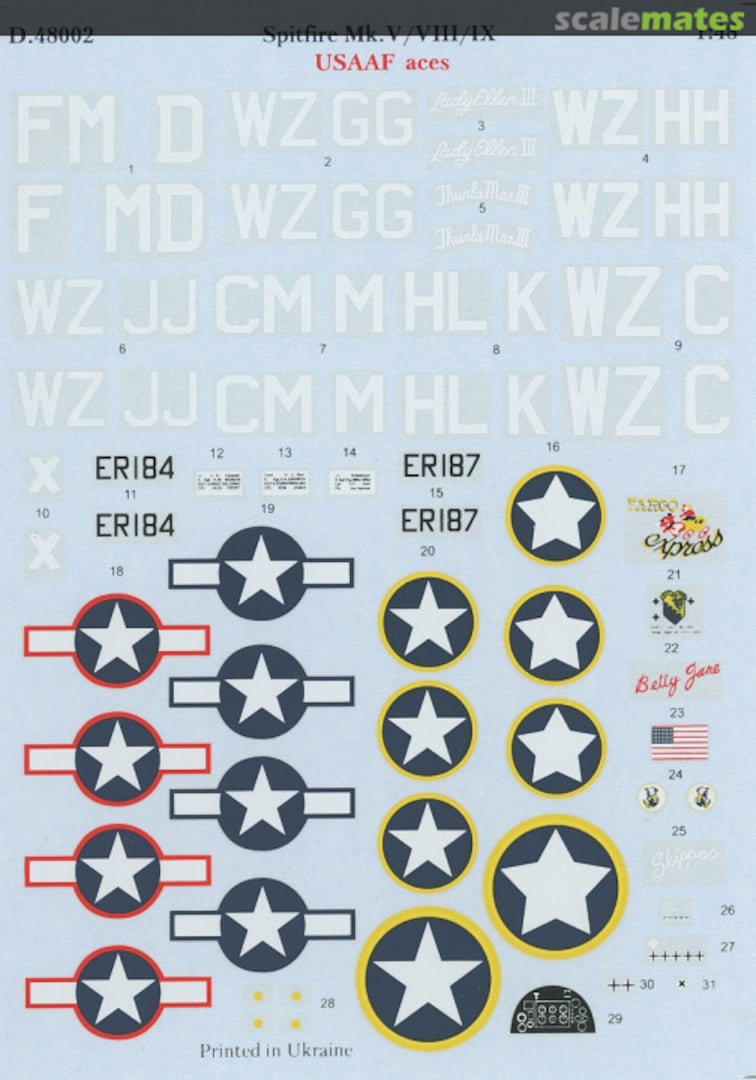 Boxart Spitfire Mk V/VIII/IX D.48002 ICM Boxart Spitfire Mk V/VIII/IX D.48002 ICM