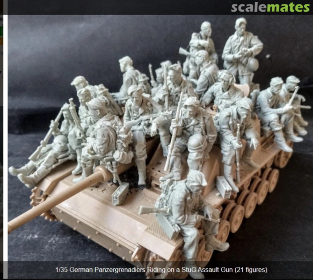 Boxart German Panzergrenadiers riding on a Stug Assault Gun -21 Figures- ACM-35075 AC Models