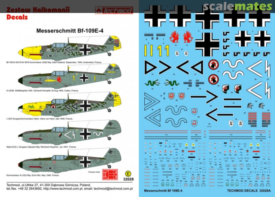 Boxart Messerschmitt Bf 109E-4 32028 Techmod Boxart Messerschmitt Bf 109E-4 32028 Techmod