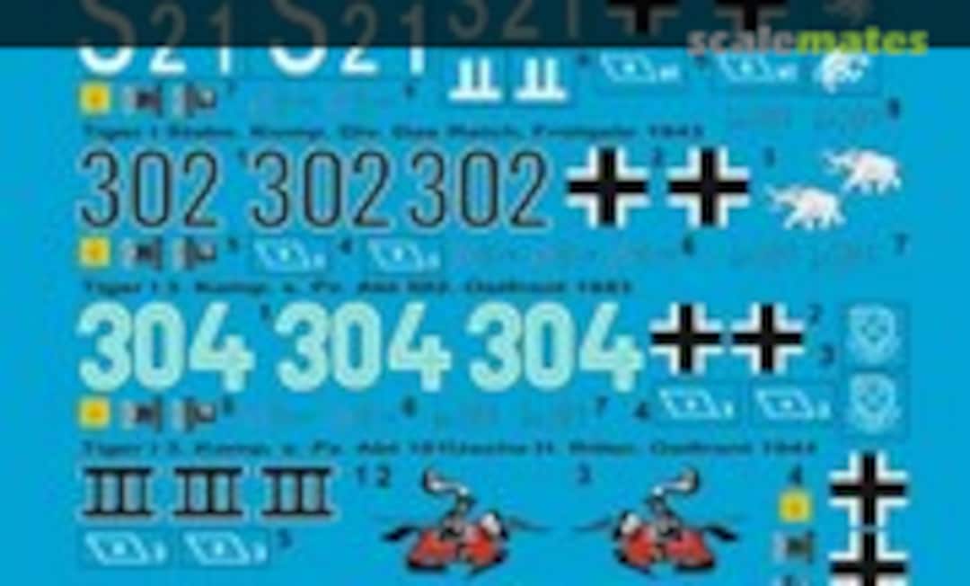 1:35 Tiger I Tanks Set No. 3 (Peddinghaus-Decals EP 966) EP 966