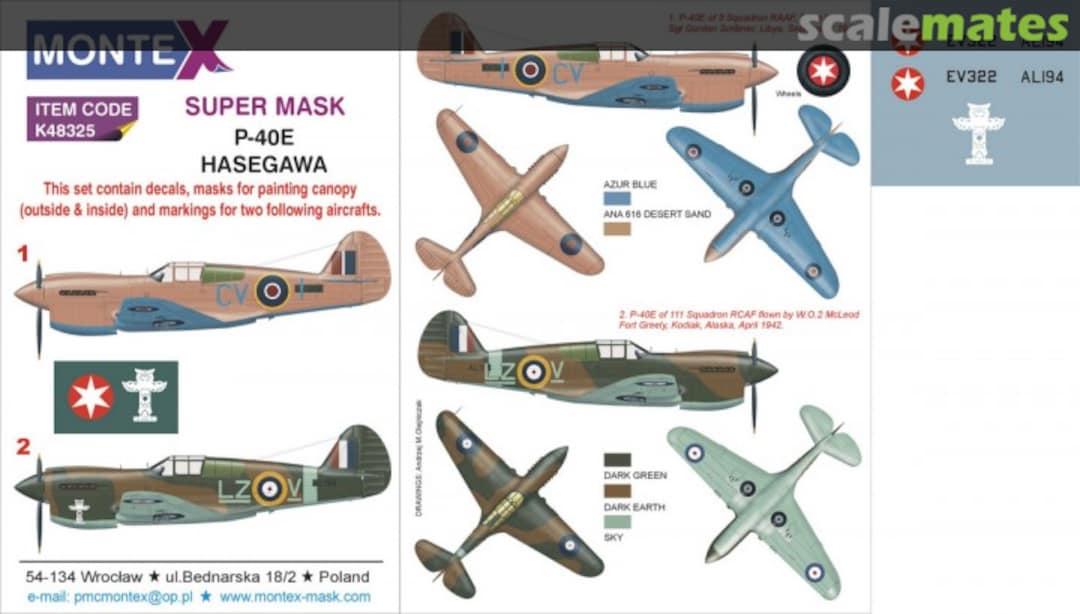 Boxart Curtiss P-40E Kittyhawk "RAAF & RCAF" K48325 Montex Boxart Curtiss P-40E Kittyhawk "RAAF & RCAF" K48325 Montex
