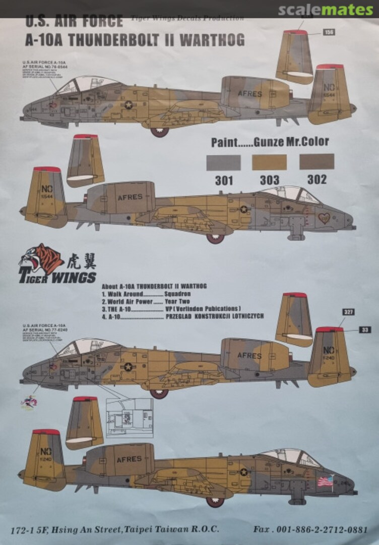 Boxart A-10A Warthog decals 32-115a Tiger Wings Boxart A-10A Warthog decals 32-115a Tiger Wings