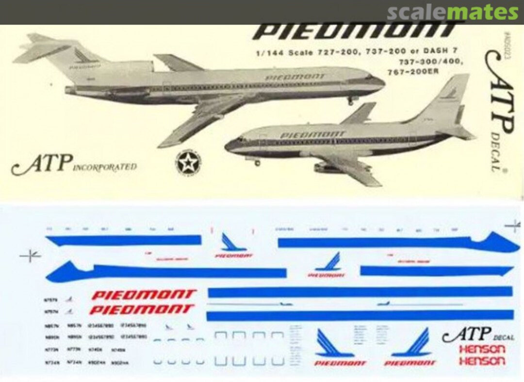 Boxart Piedmont 727/737/767/DHC-7 AD5023 ATP Airliners America Boxart Piedmont 727/737/767/DHC-7 AD5023 ATP Airliners America
