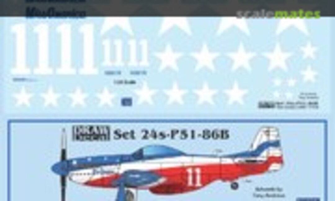 1:24 “Miss America” 2007 P-51D (Draw Decal 24-P51-86B) 24-P51-86B