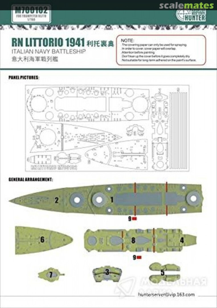 Boxart Italian Navy Battleship RN littorio 1941 M700102 Hunter Boxart Italian Navy Battleship RN littorio 1941 M700102 Hunter