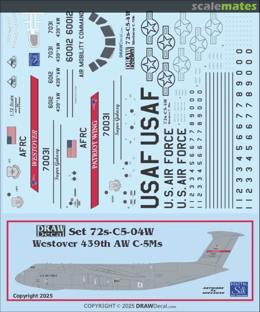 Boxart USAF 439th Airlift Wing Westover C-5M Super Galaxy 72-C5-04W Draw Decal Boxart USAF 439th Airlift Wing Westover C-5M Super Galaxy 72-C5-04W Draw Decal