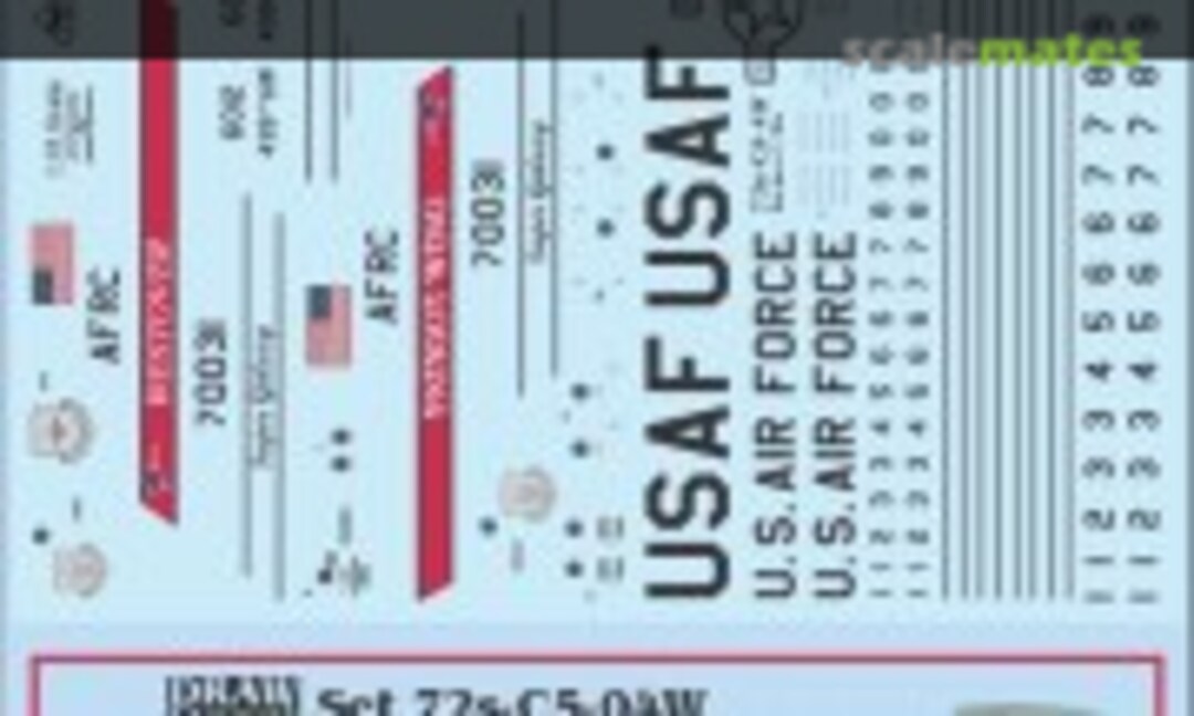 1:72 USAF 439th Airlift Wing Westover C-5M Super Galaxy (Draw Decal 72-C5-04W) 72-C5-04W