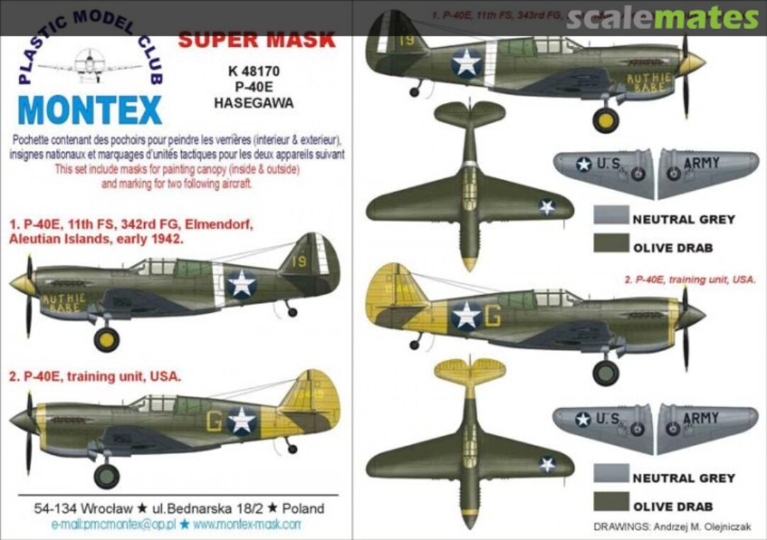Boxart Curtiss P-40E Warhawk "USAAF" K48170 Montex Boxart Curtiss P-40E Warhawk "USAAF" K48170 Montex