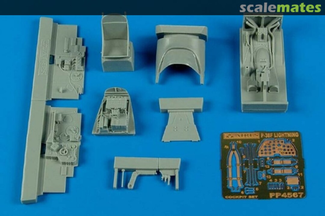 Boxart P-38F Lightning cockpit set 4567 Aires Boxart P-38F Lightning cockpit set 4567 Aires