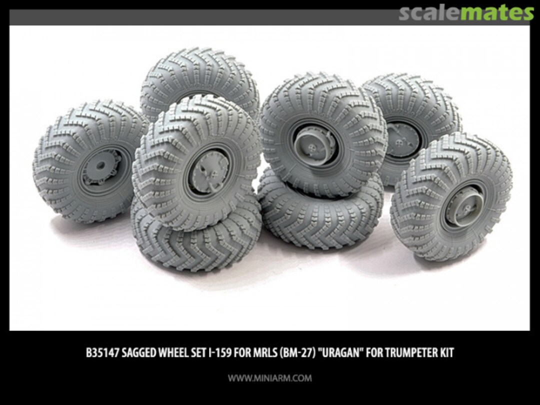 Boxart Sagged Wheel Set I-159 for MRLS (BM-27) Uragan B35147 Miniarm Boxart Sagged Wheel Set I-159 for MRLS (BM-27) Uragan B35147 Miniarm