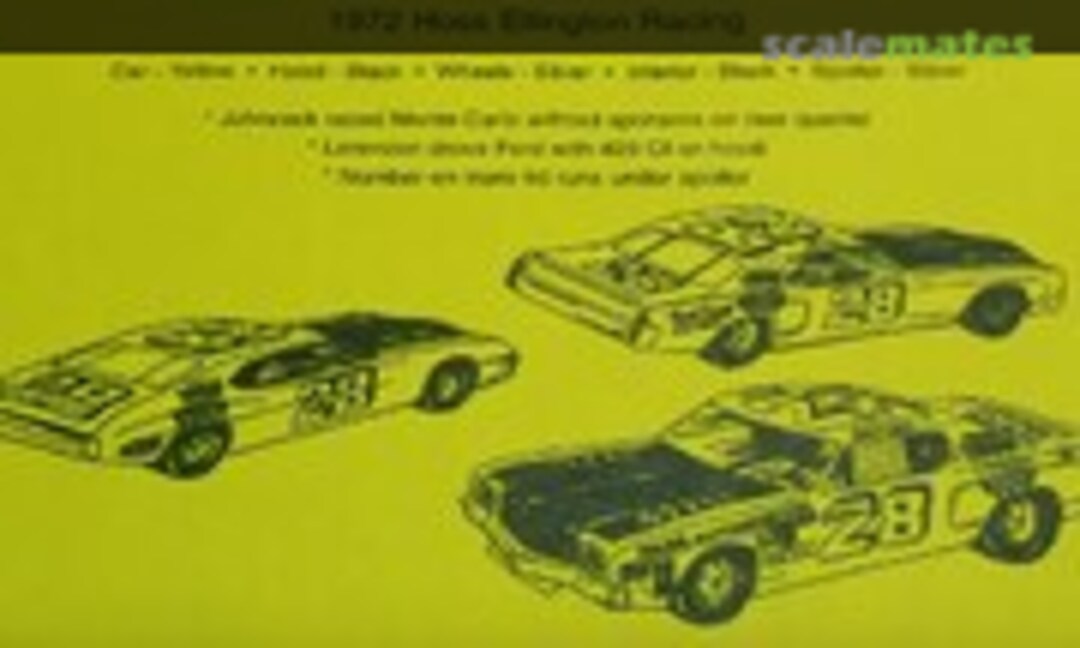 1:25 #28 1972 Hoss Ellington Racing Lemon Tree Inn (ACE Decals Not Available) Not Available