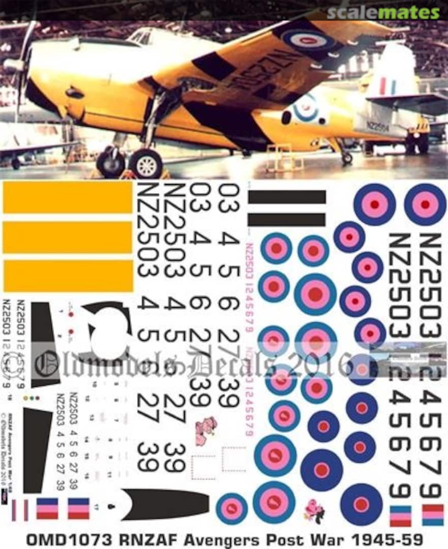Boxart RNZAF Avengers Post War scheme 1945-59 OMD1073 Oldmodels Decals Boxart RNZAF Avengers Post War scheme 1945-59 OMD1073 Oldmodels Decals
