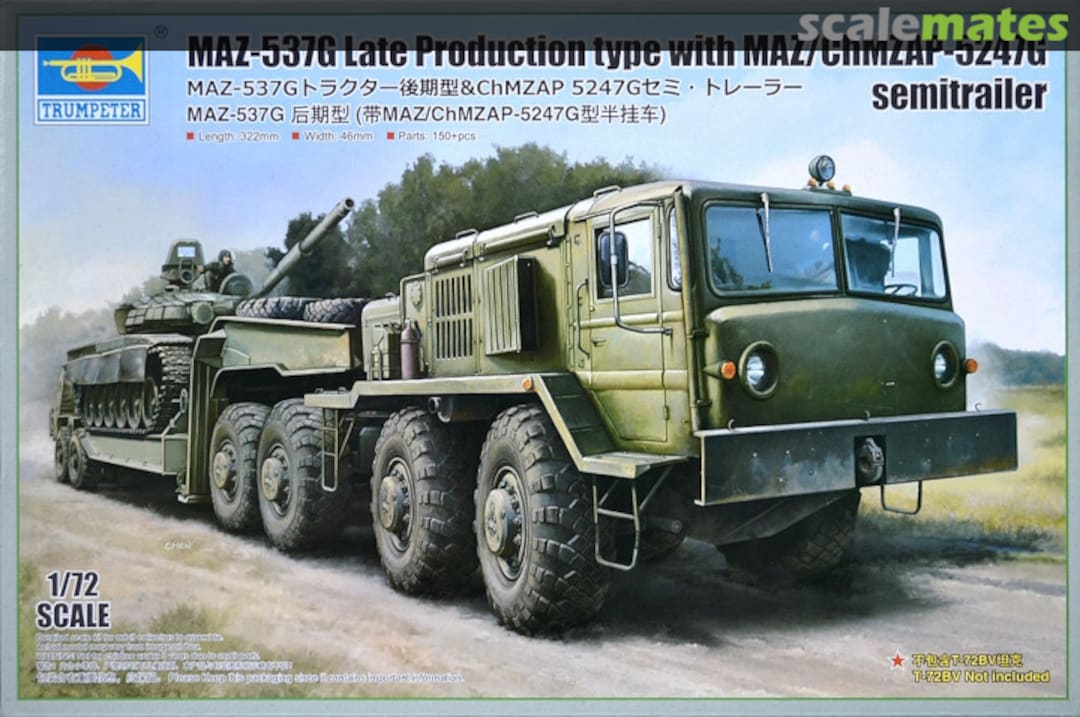 Boxart MAZ-537G late type with MAZ/ChMZAP-5247G semi-trailer 07195 Trumpeter