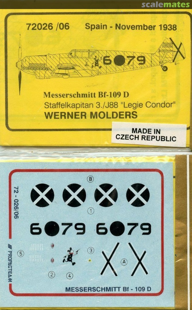 Boxart Messerschmitt Bf 109 D 72-026/06 Propagteam Boxart Messerschmitt Bf 109 D 72-026/06 Propagteam