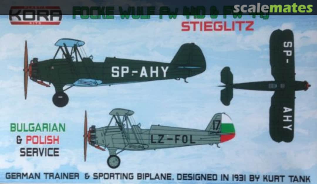 Boxart Focke Wulf Fw 44D & Fw 44J KPK72069 Kora Models Boxart Focke Wulf Fw 44D & Fw 44J KPK72069 Kora Models