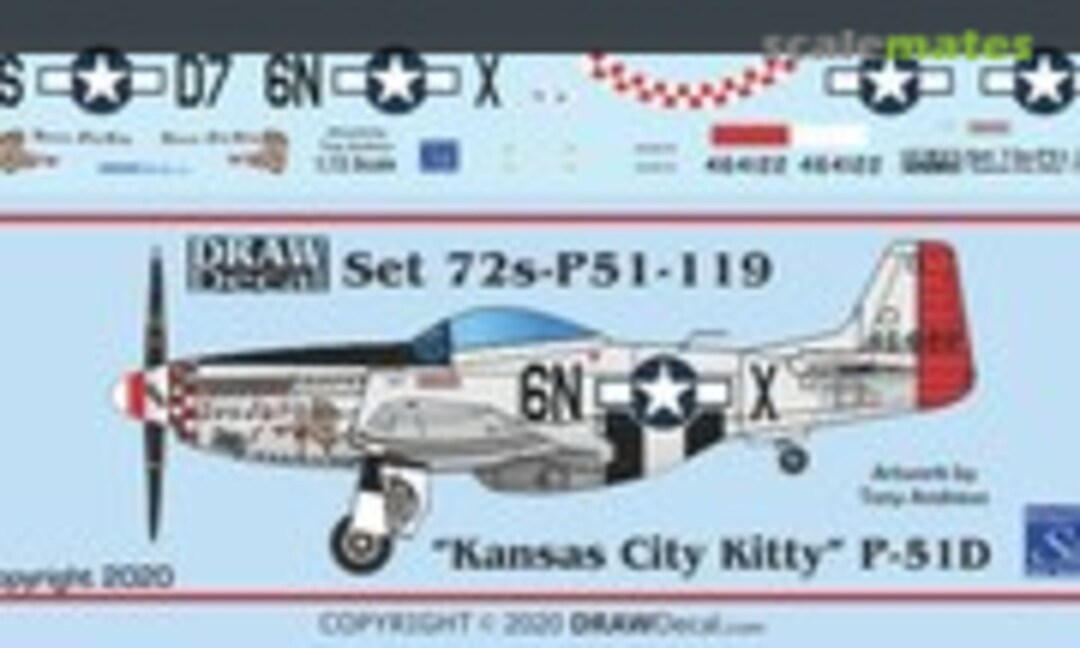 1:72 “Kansas City Kitty” P-51D (Draw Decal 72-P51-119) 72-P51-119